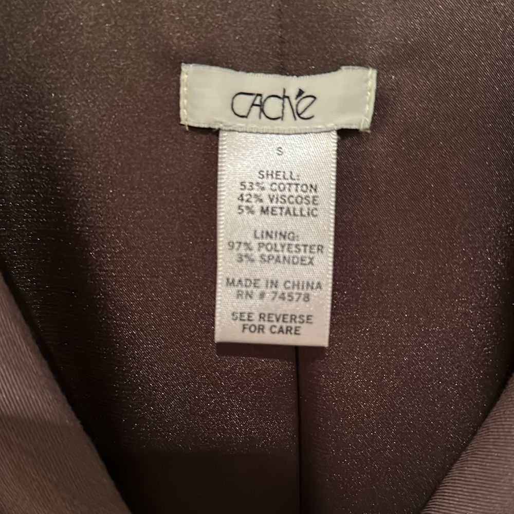 Cache gunmetal gray Trench Coat with Belted Waist and Notched Lapel small - Picture 5 of 9